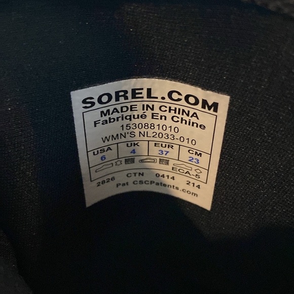 Sorel Conquest Carly Waterproof Suede & Leather Lace-Up Boots Black Size 6 - Picture 13 of 14